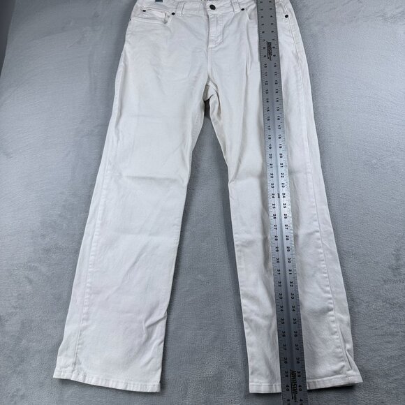 Croft & Barrow Wide Leg Jeans Womens Size 12 Average Natural Fit Stretch White - Picture 7 of 12